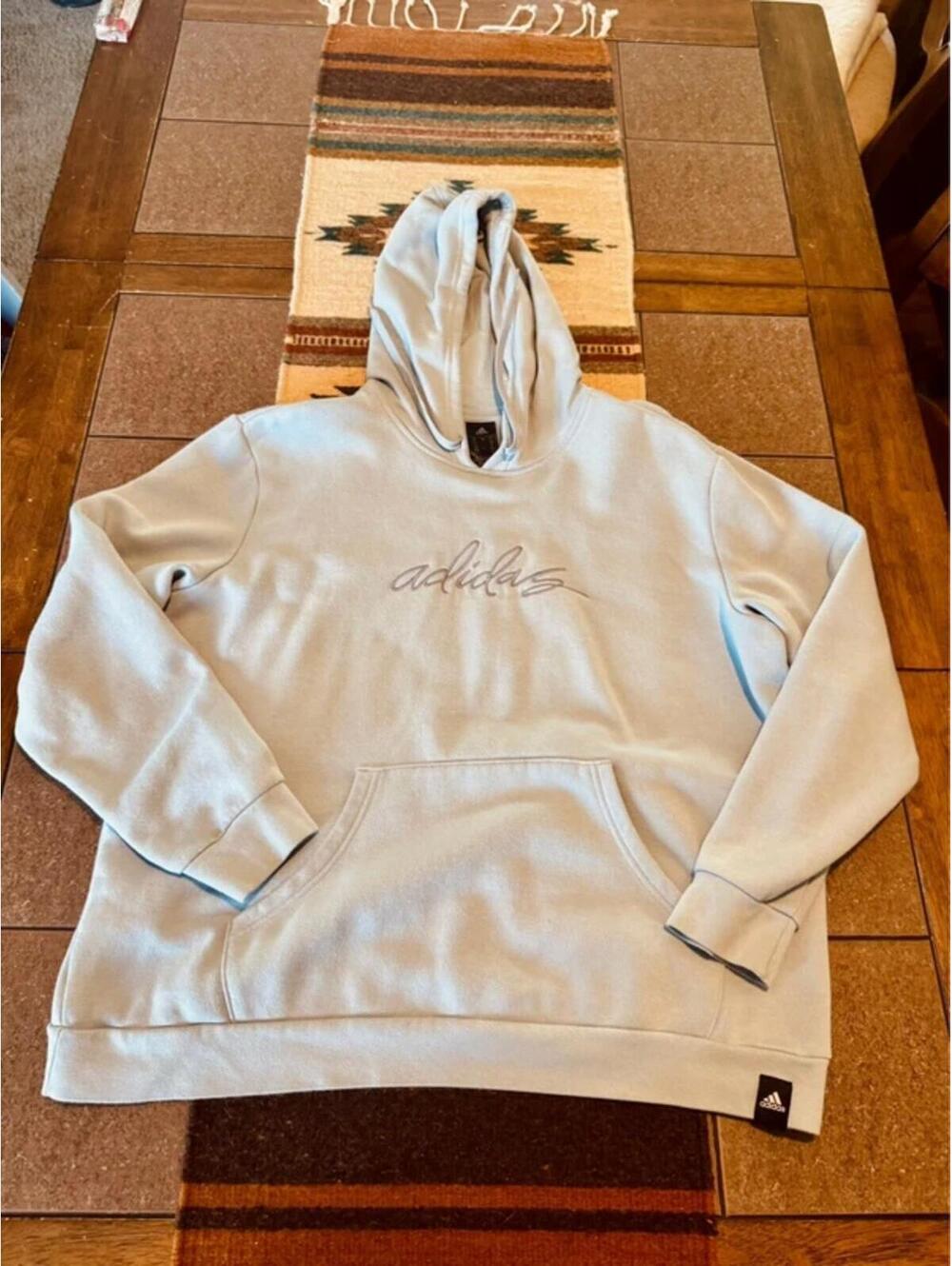 Women’s adidas hoodie light blue 2x